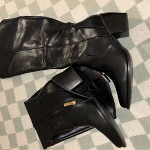 Elegant Black Leather Women's Boots